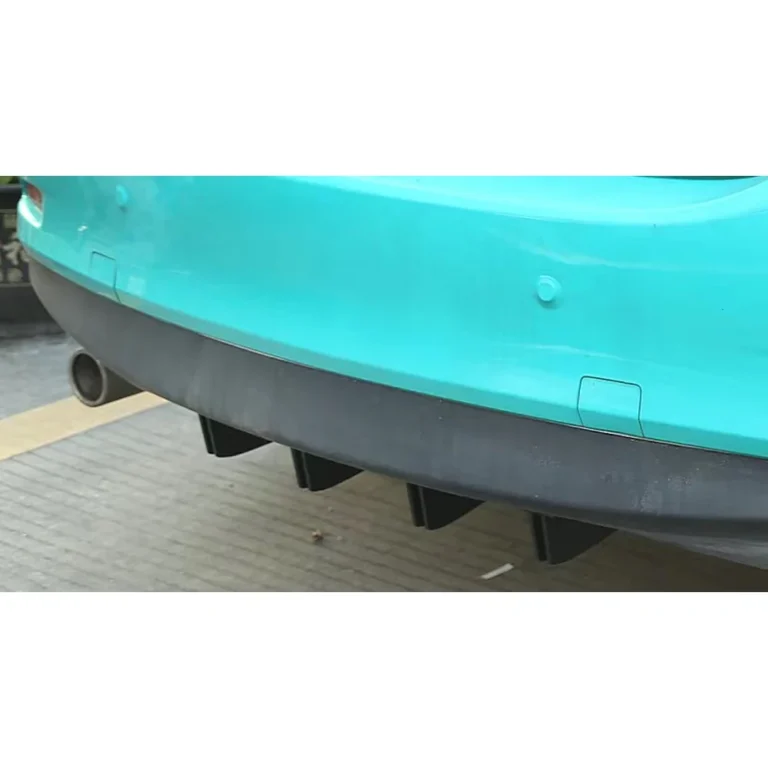 universal shark fin rear diffuser four fin set installed hatchback