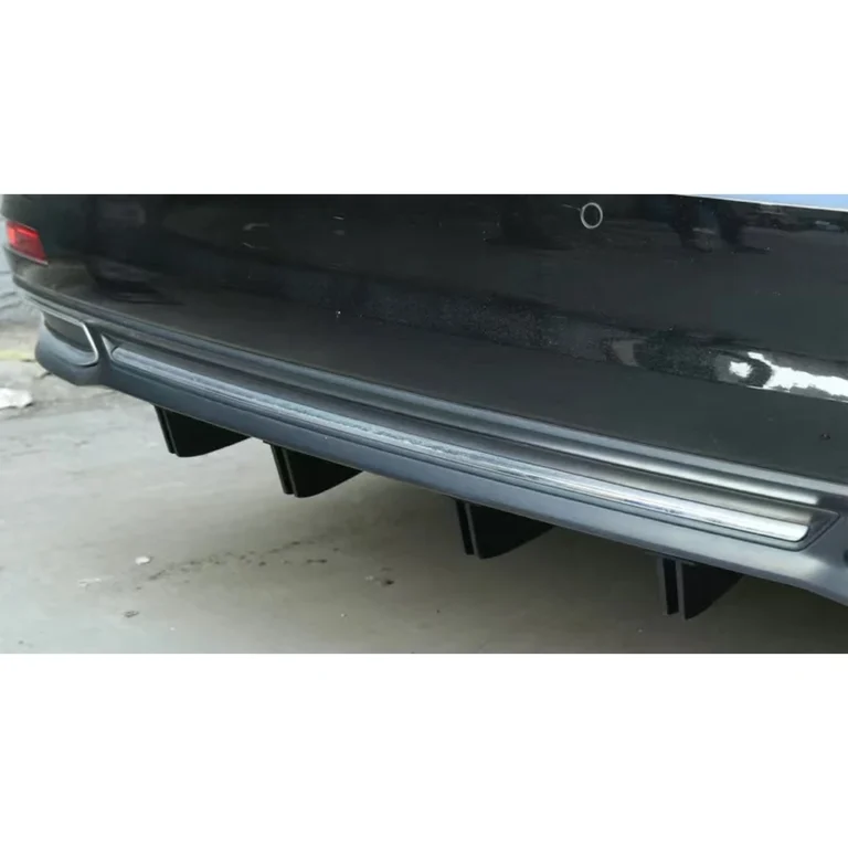 universal shark fin rear diffuser four fin set matte installed