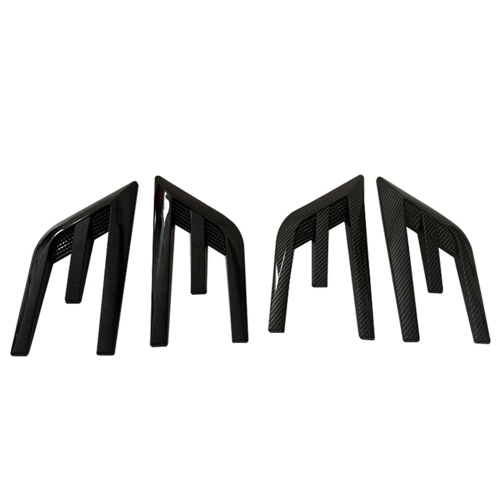 Left and right fender trim sets marked for variant identification