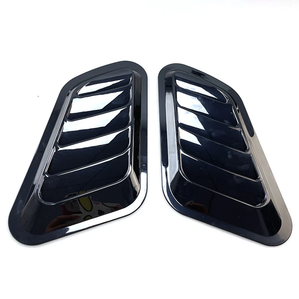 Best 11 Easy Exterior Car Mods for Detailing & Tuning Shops 6 Pair of gloss black universal shark gill side vents on white background